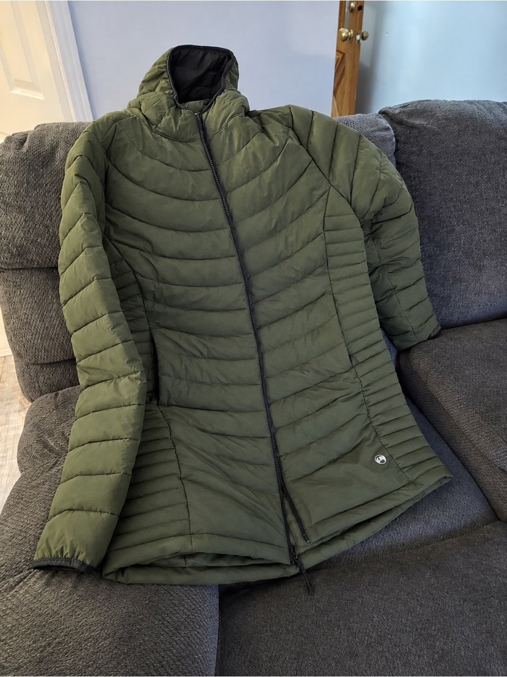 Women’s Olive Green WindRiver Hooded Packable Puffer Coat